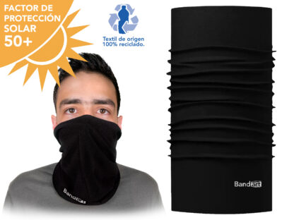 Bandana multifuncional tipo buff protección solar negra